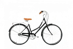 картинка Городской велосипед Bear Bike Lissabon (700C 3 ск. рост. 450 мм), черный с фонарем, 1BKB1C183005 